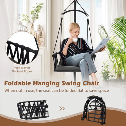 Hammock Swing Chair with Stand and Cushion