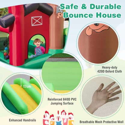 Inflatable Trampoline Bouncy House with Dual Slides without Blower