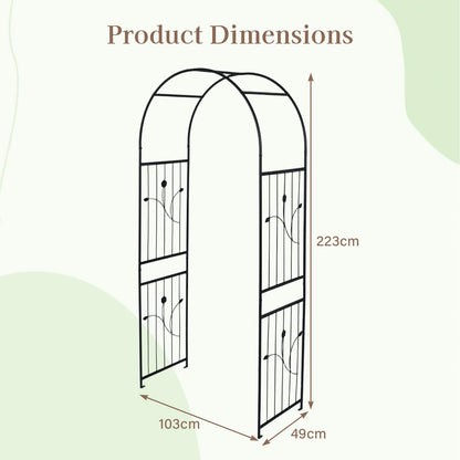 Metal Garden Arch, Large Archway Trellis Pergola Arbour for Rose Vines Climbing Plant