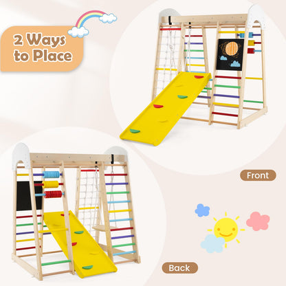 7 in 1 Toddler Jungle Gym Playset with Climbing Rock/Net