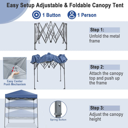 198 x 198cm Pop up Gazebo with Carry Bag for Camping Barbecue Party