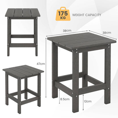Outdoor Weather-Resistant HDPE Side Table for Patio and Garden