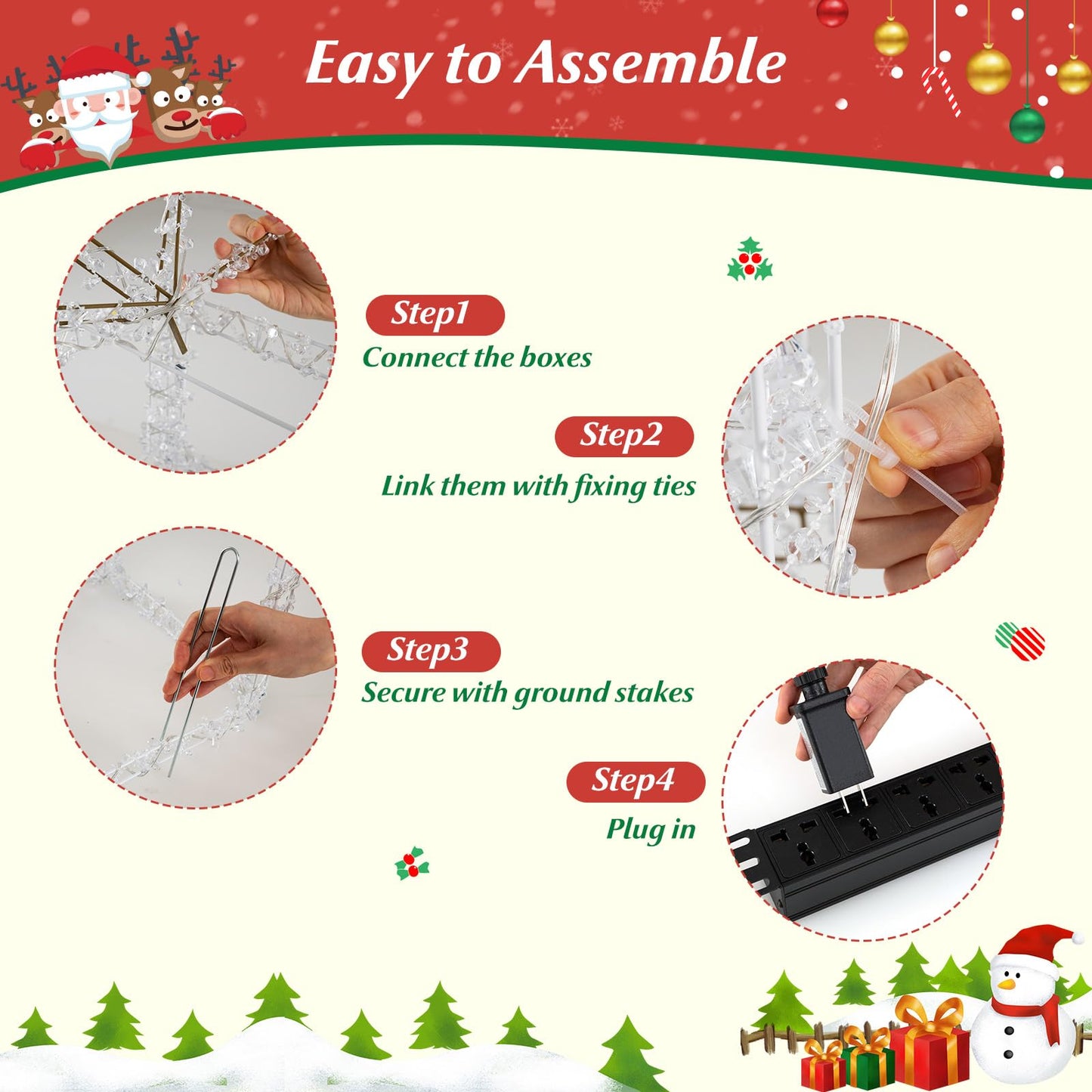 Set of 3 Pre-Lit Christmas Present Box Lights with LED Lights