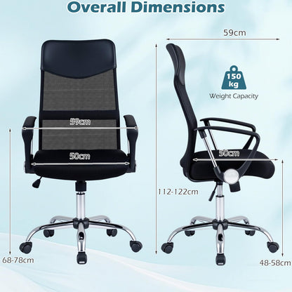 Mesh Office Chair, Height Adjustable Ergonomic Computer Desk Chairs with Casters