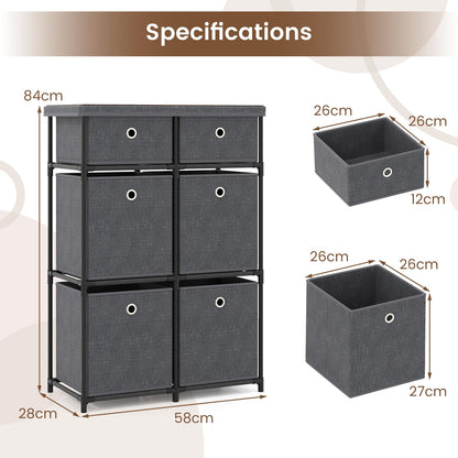 Chest of 6/9 Drawers Home Metal Frame Storage Organizer Unit