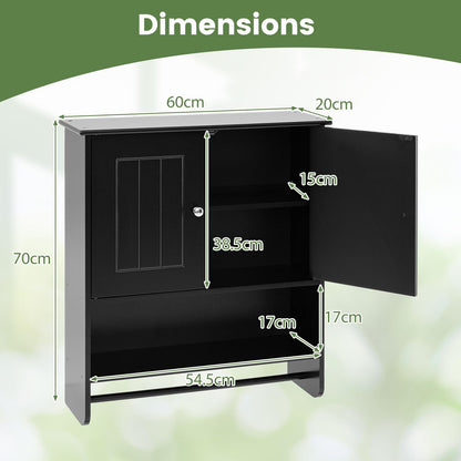 Bathroom Wall Cabinet, Over-The-Toilet Storage Cupboard