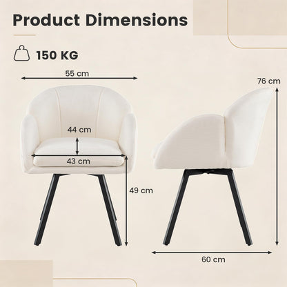 360° Swivel Accent Chair, Upholstered Chenille Armchair