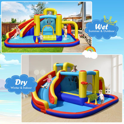 Large Water Bounce House with Air Blower Blow up Inflatables Park for Kids