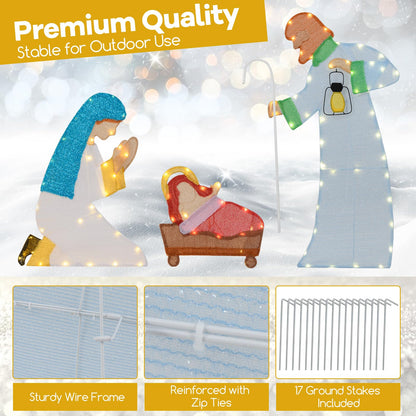 168 CM Christmas Nativity Scene with 194 LED Warm White Lights
