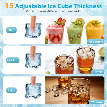 Commercial Ice Machine, 23kg/24H Industrial Ice Maker Machine with 5kg Ice Storage Capacity