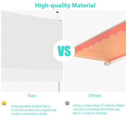 Telescopic Awning Sun Shade Retractable Canopy Sun Shelter for Window Balcony Garden