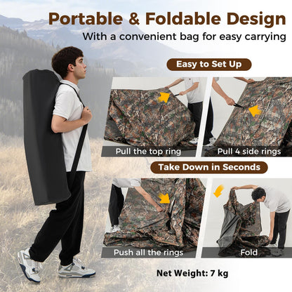 360° One Way See Through Camouflage Ground Tent with Carrying Bag