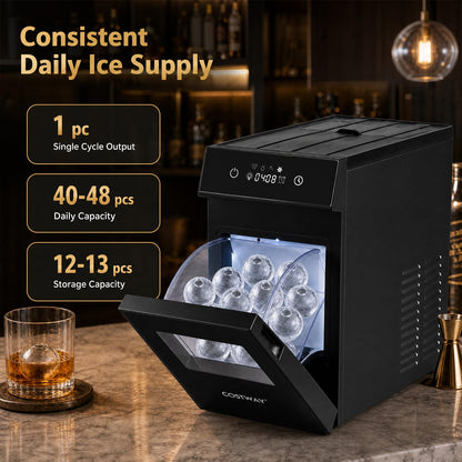 5 cm Ice Ball Maker with Self-Cleaning and 8H Timer for Whiskey Bourbon
