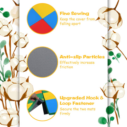 Toddler Play Mat, Foldable Patchwork Baby Floor Mats