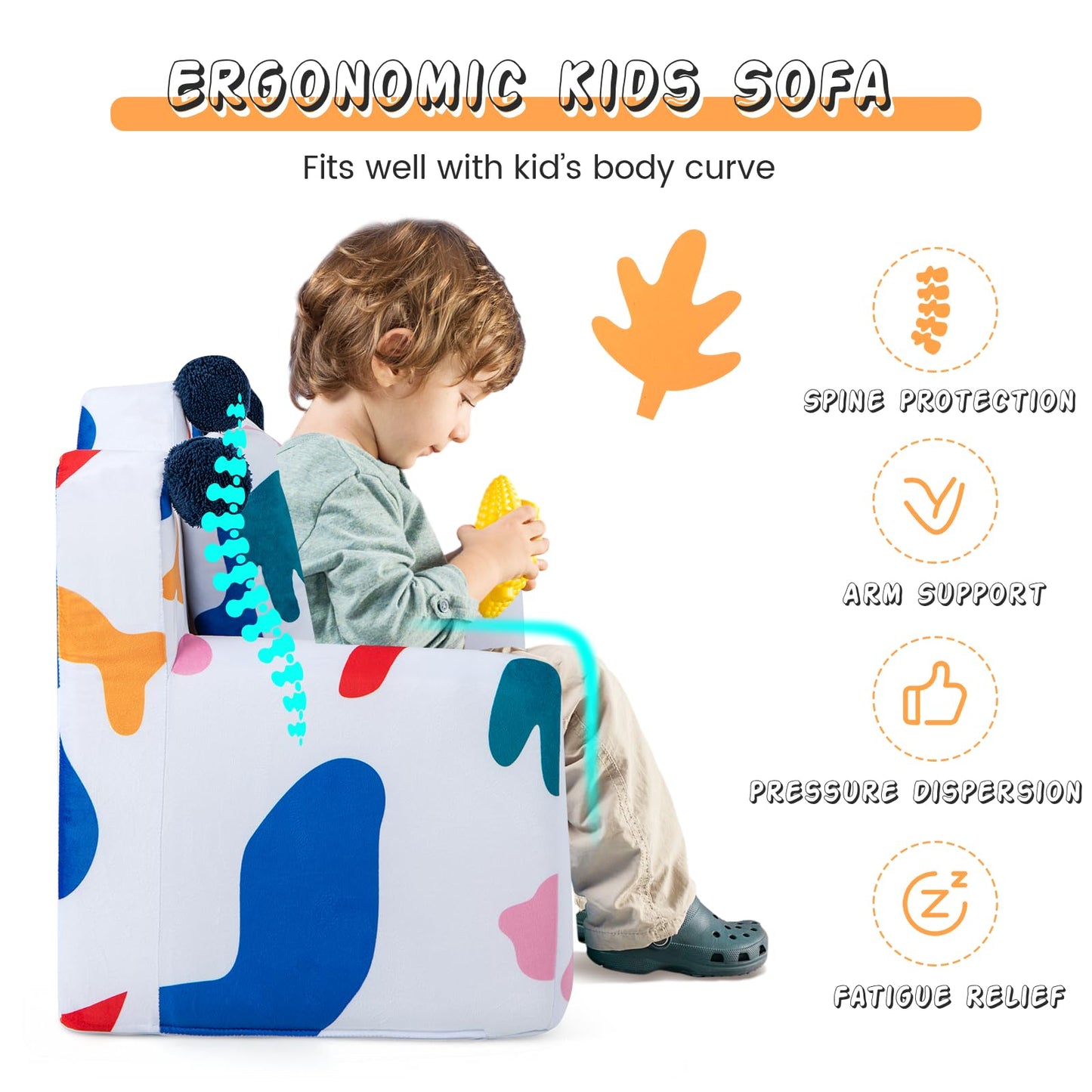 Kids Sofa Chair Foam Filled Armchair with Extra Padded Pillow