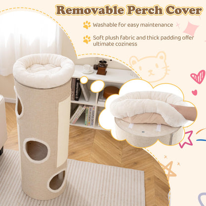 4-Level Cat House for Indoor Cats with Removable Perch