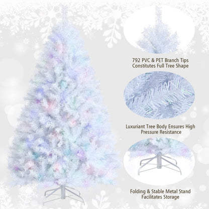 150CM White Hinged Artificial Christmas Tree with 792 Tips