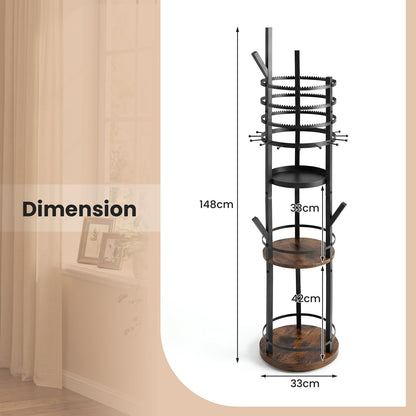 Jewelry Organizer Stand, 360° Rotating Floor Standing Jewelry Storage Rack