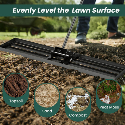 46" x 10” Heavy Duty Lawn Leveler with 77” Ergonomic Handle