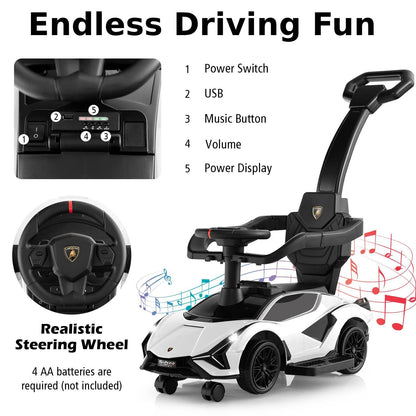 3-in-1 Ride On Push Car with Removable Guardrails and Handle