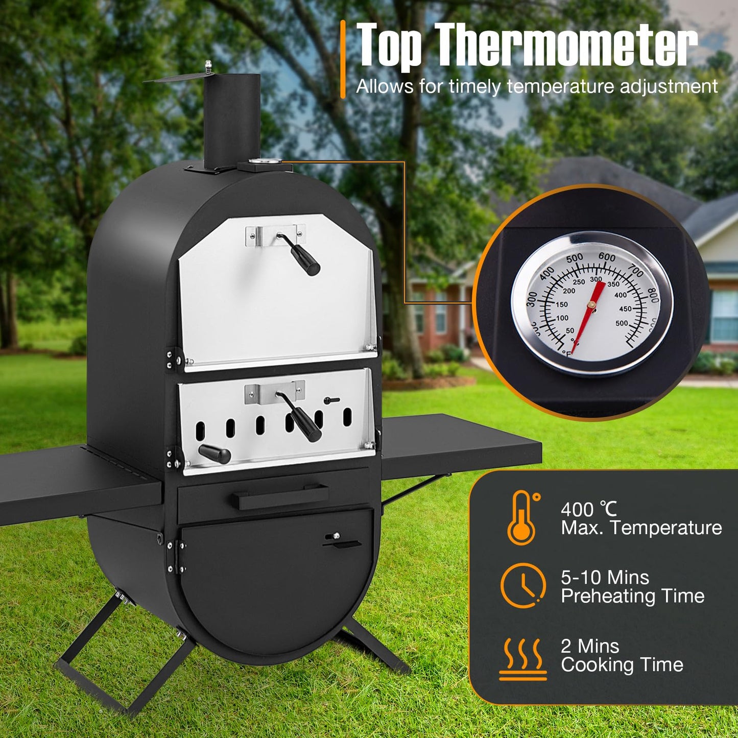Outdoor Pizza Maker with Cover for BBQ