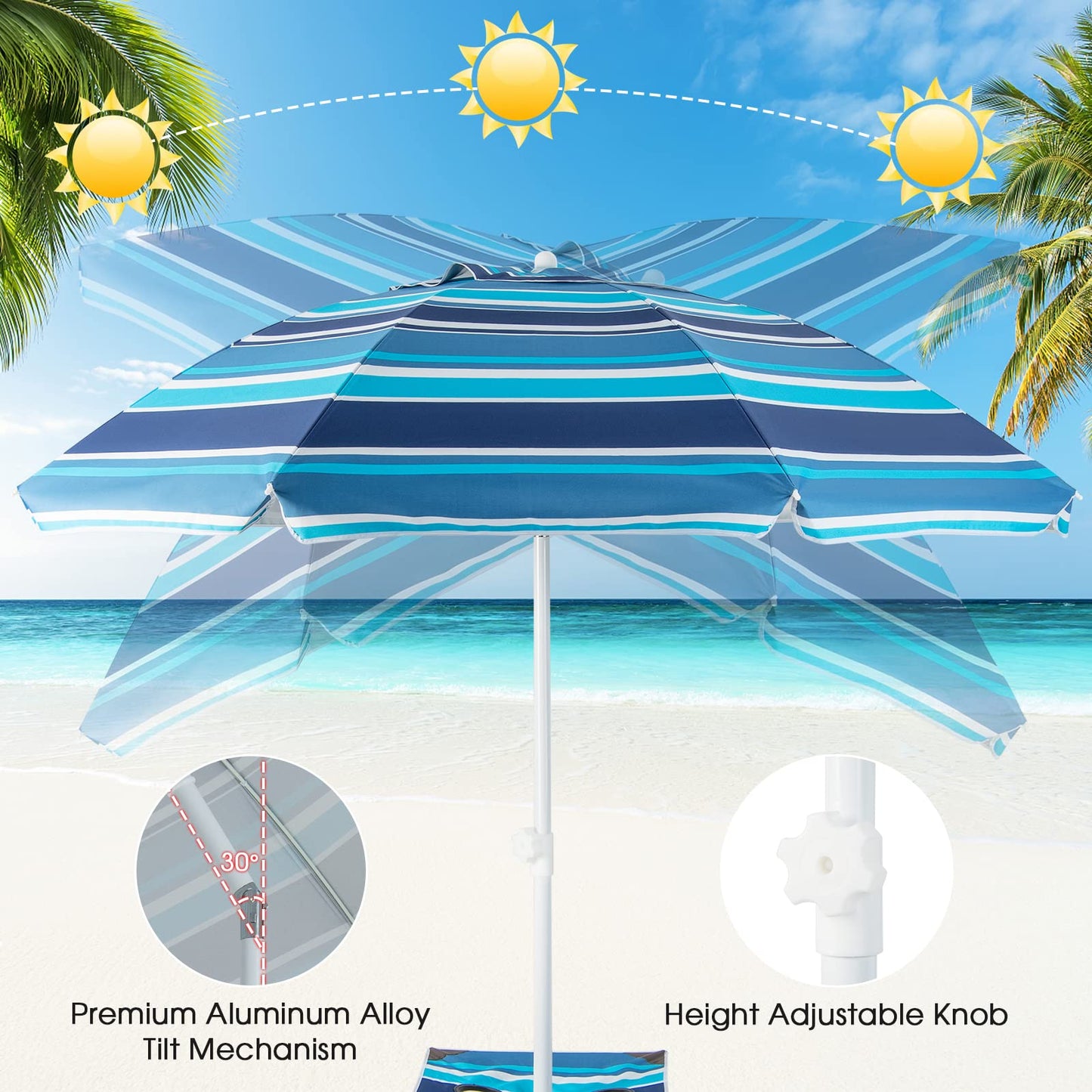 GiantexUK 2M Beach Umbrella