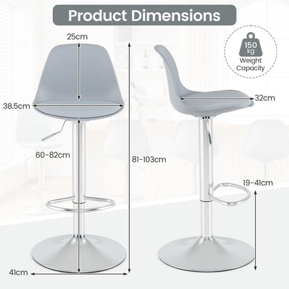 Bar Stools Set of 2, Height Adjustable Swivel Bar Chairs