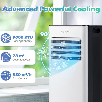 Giantex 4-in-1 Portable Air Conditioner 9000 BTU Air Conditioning Unit with 2 Speeds Fan Dehumidifier & Sleep Mode