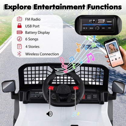 24V Kids Ride on Car with Remote Control, LED Lights, Horn