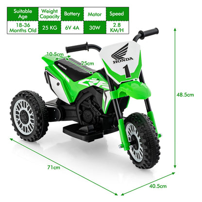 Honda Licensed Kids Ride On Motorbike with Horn Anti-slip Handlebars