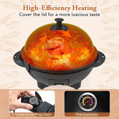 Indoor Outdoor Grill with 2-Zone Non-Stick Grilling Plate
