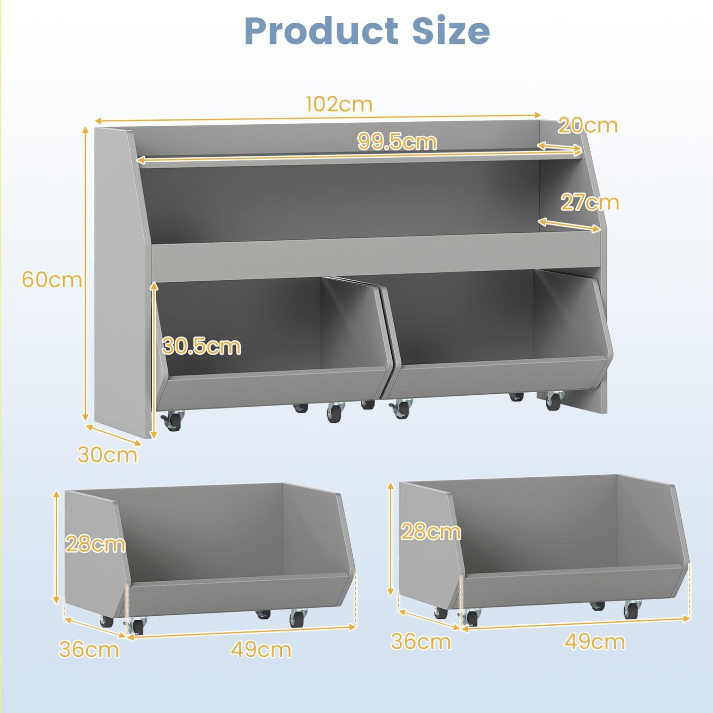 Toy Storage Organizer Kids Bookcase Display Shelf
