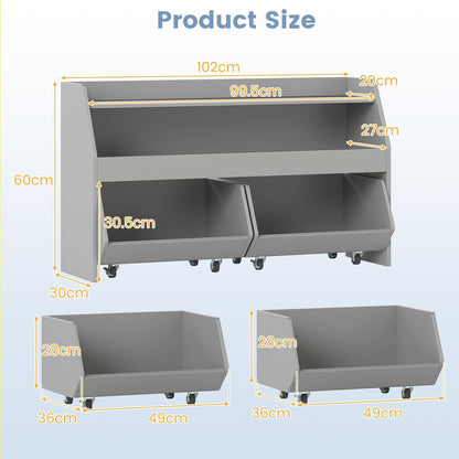 Toy Storage Organizer Kids Bookcase Display Shelf