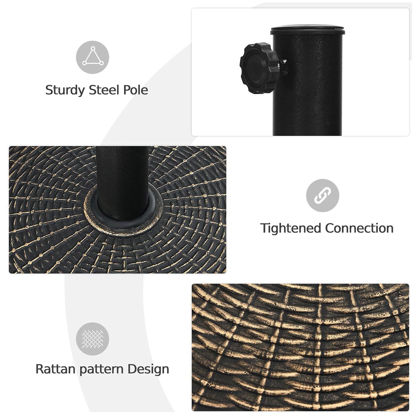 45 x 45 x 34cm Heavy Duty Umbrella Stand Holder