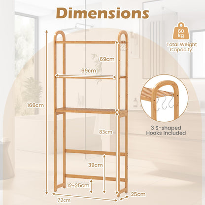 Over Toilet Storage Unit with 5 Position Shelves