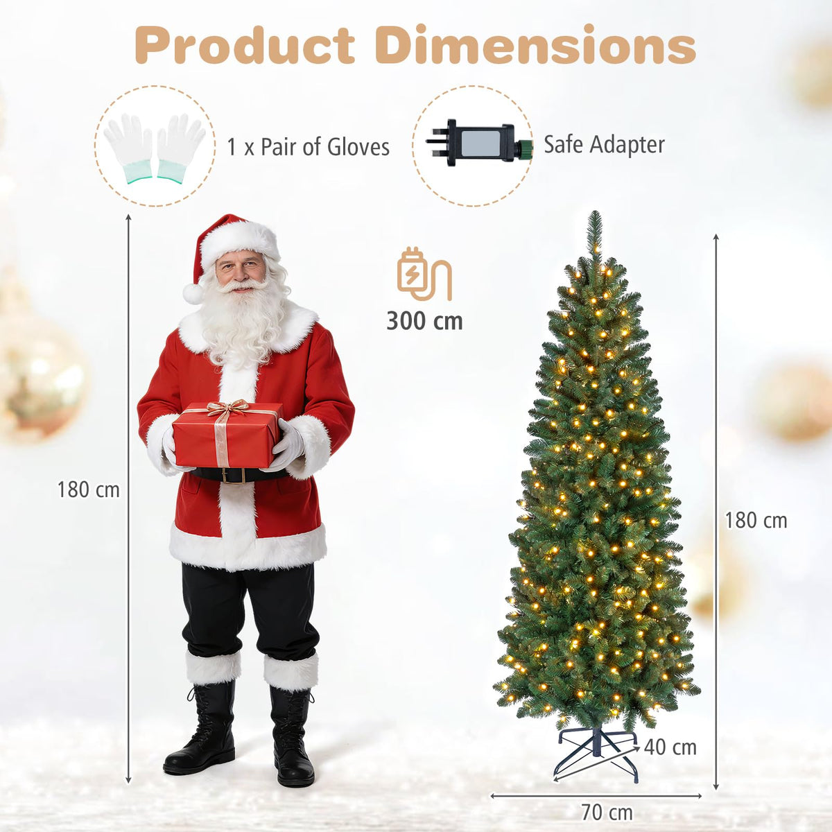 6FT Pre-Lit Christmas Tree with RGB LED Lights