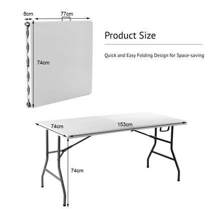 5FT Folding Camping Table with Carrying Handle