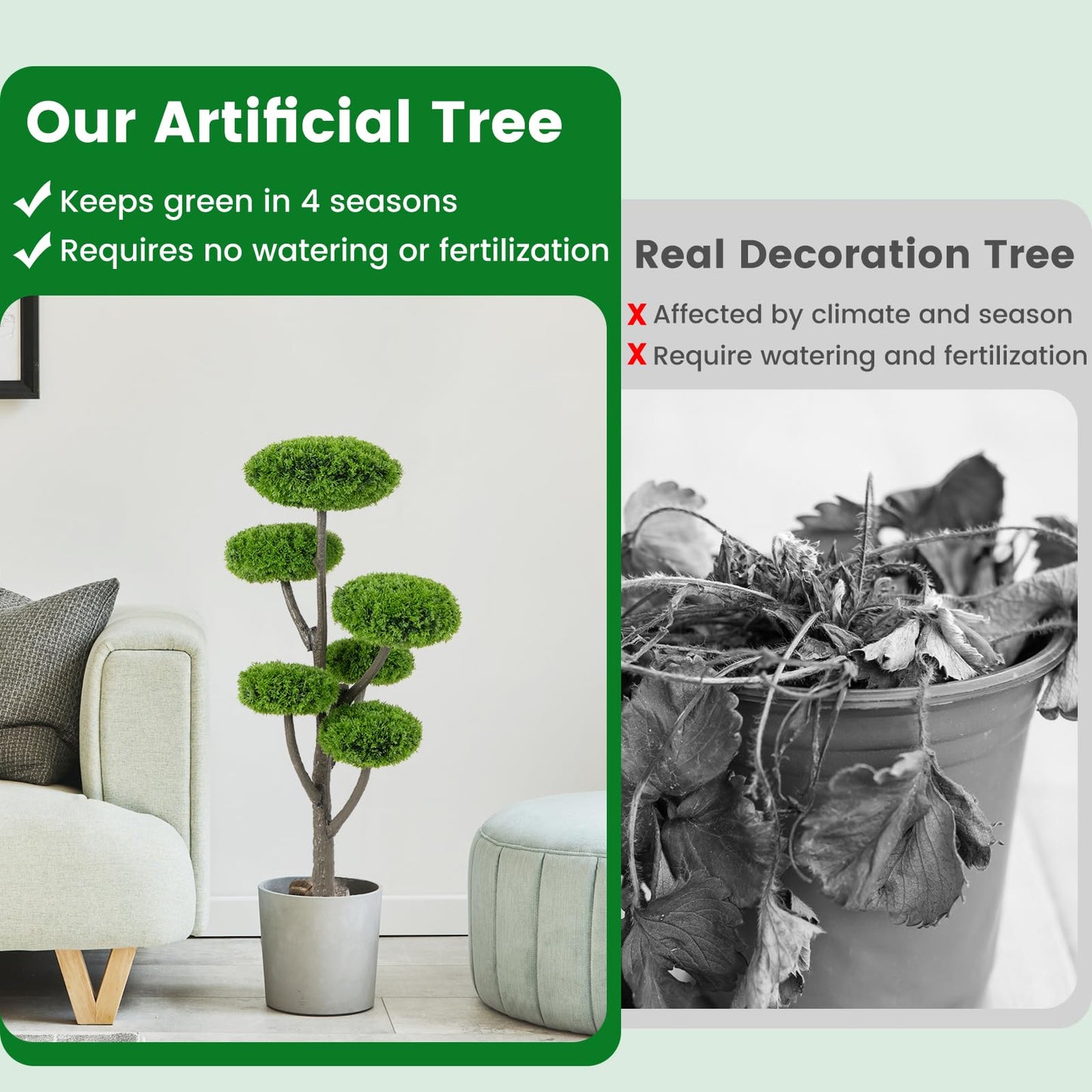 Artificial Cypress Topiary Ball Tree for Home Office