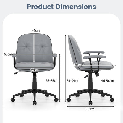 Home Office Office Chair, PU Leather Desk Chair with Rocking Function