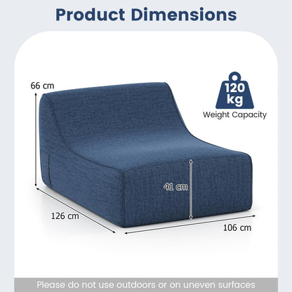 Inflatable Lounge Chair Ergonomic Blow Up Lazy Sofa with Detachable Cover and Anti-Slip Base