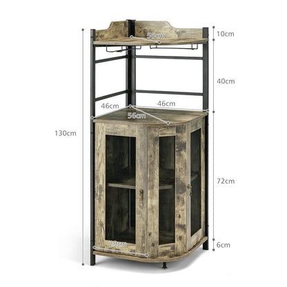 GiantexUK Industrial Wine Cabinet with Glass Holders