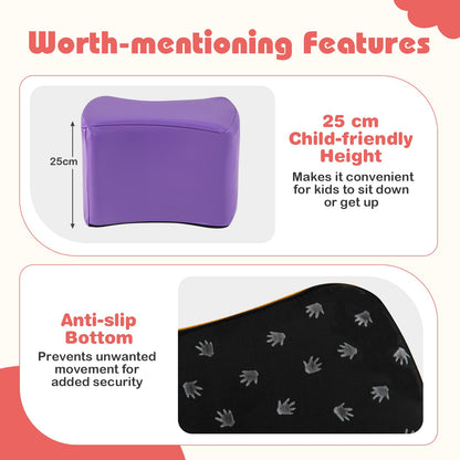 6-Piece Butterfly Stools Modular Soft Foam Seating Set with Waterproof PU Cover