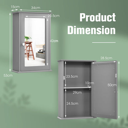 Bathroom Medicine Cabinet with Mirror and Adjustable Shelf