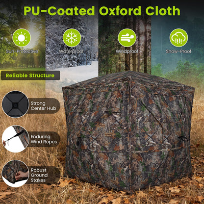 Hunting Blind 270°/360° See Through Pop Up Hunting Tent with Sliding Window and Door