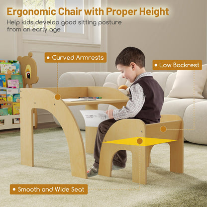 Wooded Toddler Kids Desk and Chair Set with Proper Height