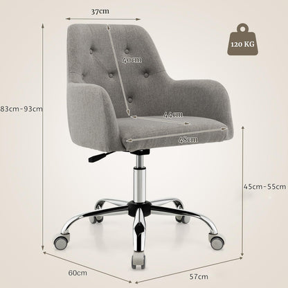 Height-adjustable Reception Chair with Rolling Casters for Office