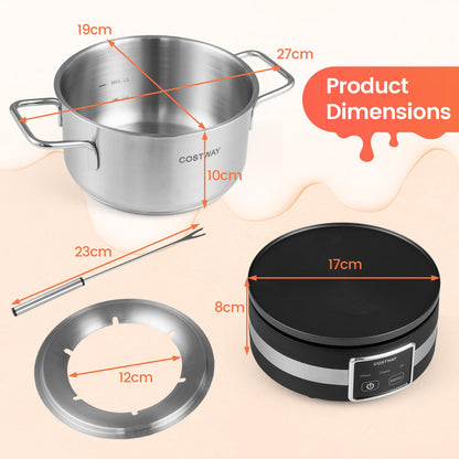 Electric Fondue Pot Set 1200W Fondue Maker with Removable Stainless Steel Pot