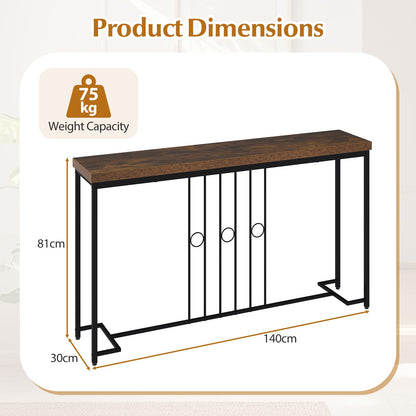 140CM Narrow Entryway Table with H-Shaped Base and Spacious tabletop