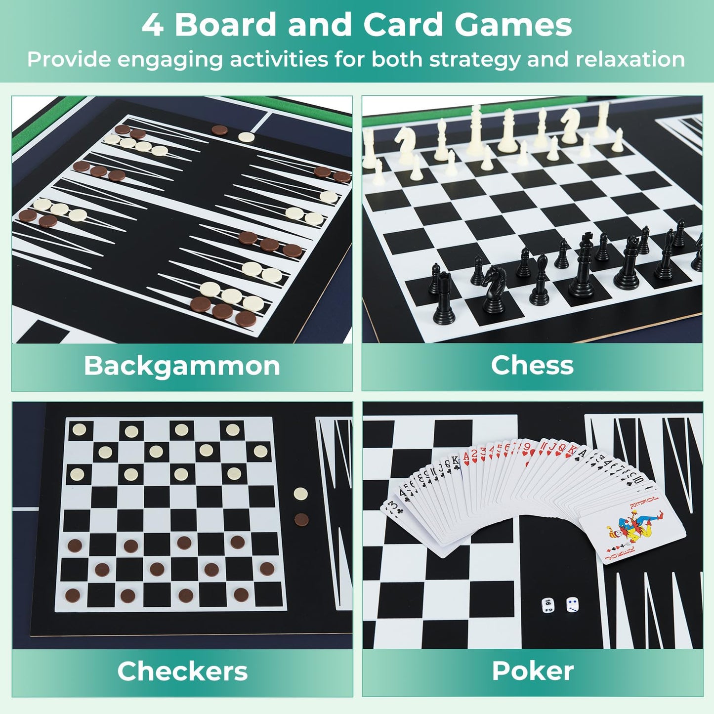 10-in-1 Multi Game Table, Space-Saving Combo Tables with Football