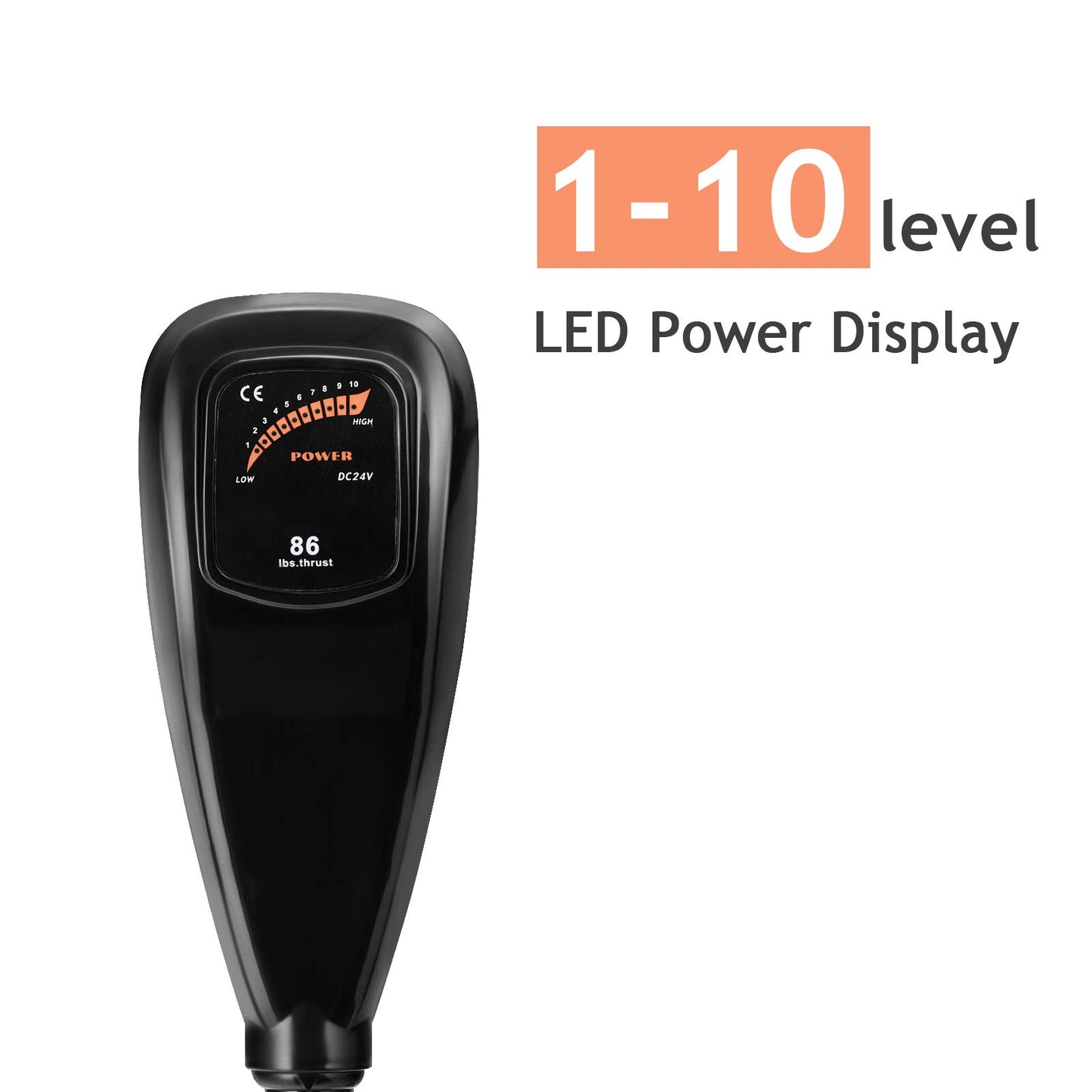 24V 86LBS Transom Mounted Outboard Motor with Telescopic Handle & LED Battery Indicator